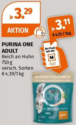 Müller PURINA ONE ADULT Reich an Huhn 750 g Angebot