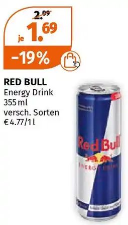 Müller RED BULL Energy Drink 355ml Angebot