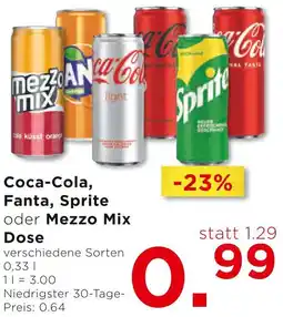 Unimarkt Coca-Cola, Fanta, Sprite oder Mezzo Mix Dose Angebot