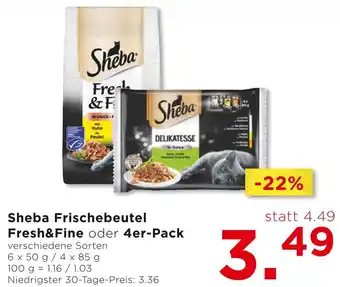 Unimarkt Sheba Frischebeutel Fresh&Fine oder 4er-Pack Angebot