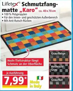 Norma Lifetex Schmutzfangmatte Karo Angebot