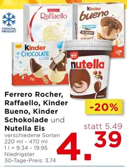 Unimarkt Ferrero Rocher, Raffaello, Kinder Bueno, Kinder Schokolade und Nutella Eis Angebot