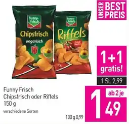 Sutterlüty Funny Frisch Chipsfrisch oder Riffels 150 g Angebot