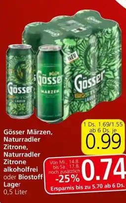 Spar Gösser Märzen Naturradler Zitrone Angebot