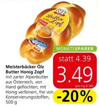 Spar Meisterbäcker Ölz Butter Honig Zopf Angebot