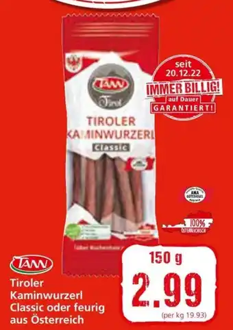 Spar Tiroler Kaminwurzerl Classic oder feurig aus Österreich 150g Angebot