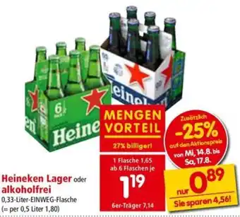 Interspar Heineken Lager oder alkoholfrei Angebot