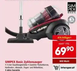 Interspar SIMPEX Basic Zyklonsauger Angebot
