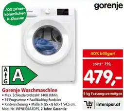 Interspar Gorenje Waschmaschine Angebot