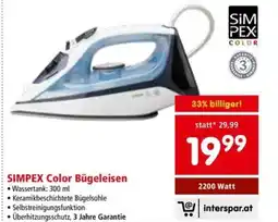 Interspar SIMPEX Color Bügeleisen Angebot
