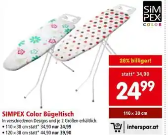 Interspar SIMPEX Color Bügeltisch Angebot