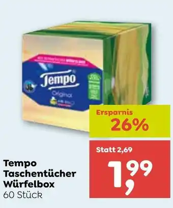 ADEG Tempo Taschentücher Würfelbox Angebot