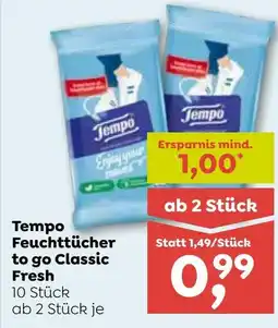 ADEG Tempo Feuchttücher to go Classic Fresh Angebot
