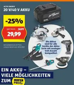 Hofer 20 V/40 V AKKU Angebot