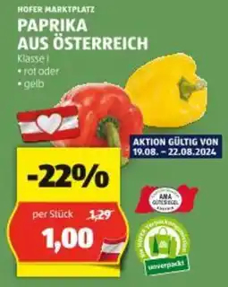 Hofer PAPRIKA AUS ÖSTERREICH Angebot