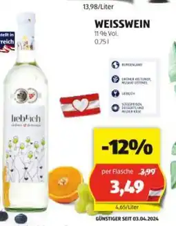 Hofer WEISSWEIN Angebot