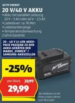 Hofer 20 V/40 V AKKU Angebot
