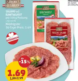 PENNY SALAMI od. KANTWURST 100g Angebot