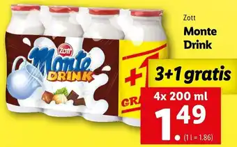 Lidl Monte Drink 4x200 ml Angebot