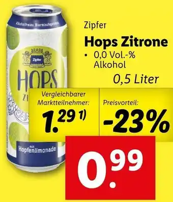 Lidl Zipfer Hops Zitrone 0,5 Liter Angebot