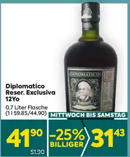 Billa Diplomatico Reser. Exclusiva 12Yo 0.7L Angebot