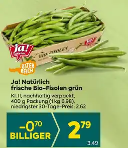 Billa Ja! Natürlich frische Bio-Fisolen grün 400g Angebot