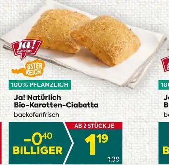 Billa Ja! Natürlich Bio-Karotten-Ciabatta Angebot