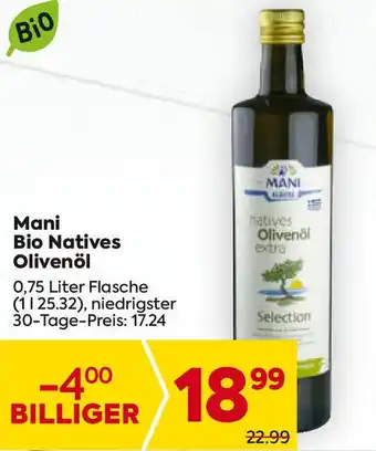 Billa Mani Bio Natives Olivenöl 0.75L Angebot