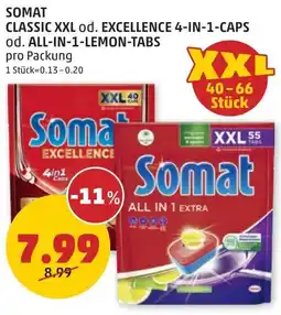PENNY SOMAT CLASSIC XXL od. EXCELLENCE 4-IN-1-CAPS od. ALL-IN-1-LEMON-TABS Angebot