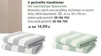 Tchibo Eduscho 2 gestreifte Handtücher Angebot