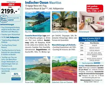 Lidl Reisen Indischer Ozean-Mauritius Angebot