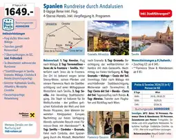 Lidl Reisen Spanien Rundreise durch Andalusien Angebot