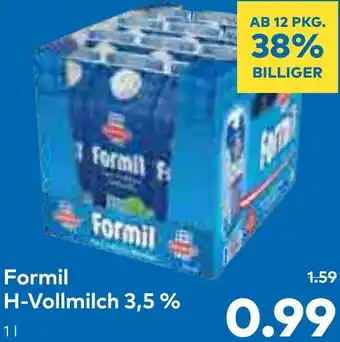 T&G Formil H-Vollmilch 3,5% 1L Angebot