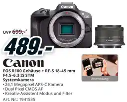 Media Markt EOS R100 Gehäuse + RF-S 18-45 mm F4.5-6.3 IS STM Systemkamera Angebot
