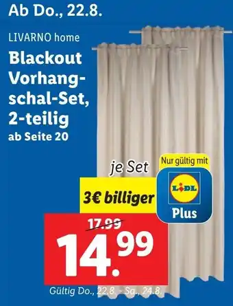 Lidl Blackout Vorhang- schal-Set, 2-teilig Angebot
