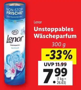 Lidl Lenor Unstoppables Wäscheparfum 300g Angebot