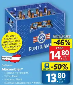 Lidl Puntigamer Märzenbier 20x0,5 Liter Angebot
