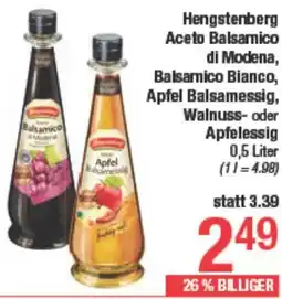 Maximarkt Hengstenberg Aceto Balsamico di Modena, Balsamico Bianco, Apfel Balsamessig, Walnuss- oder Apfelessig Angebot