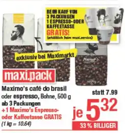 Maximarkt Maximo's café do brasil oder espresso Angebot