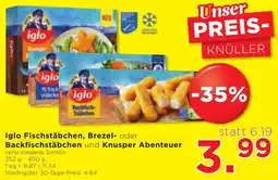 Unimarkt Iglo Fischstäbchen, Brezel- oder Backfischstäbchen und Knusper Abenteuer Angebot