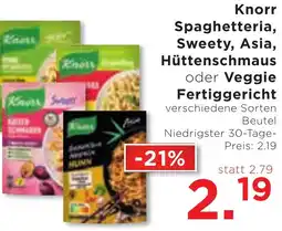Unimarkt Knorr Spaghetteria, Sweety, Asia, Hüttenschmaus oder Veggie Fertiggericht Angebot