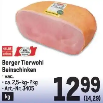 Metro Berger Tierwohl Beinschinken Angebot