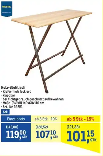 Metro Holz-Stehtisch Angebot