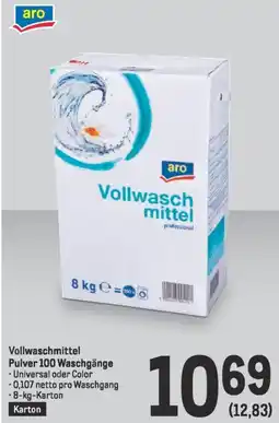 Metro Vollwaschmittel Pulver 100 Waschgänge Angebot
