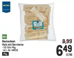 Metro Besteckset Holz mit Serviette Angebot