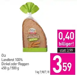 Sutterlüty Ölz Landbrot 100% Dinkel oder Roggen Angebot