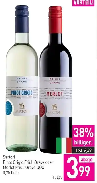 Sutterlüty Sartori Pinot Grigio Friuli Grave oder Merlot Friuli Grave DOC Angebot