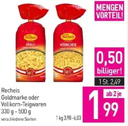 Sutterlüty Recheis Goldmarke oder Vollkorn-Teigwaren Angebot