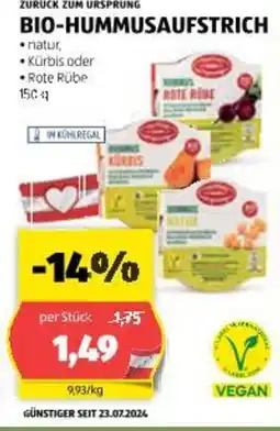 Hofer Bio Hummusaufstrich Angebot