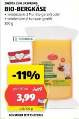 Hofer Bio bergkase Angebot